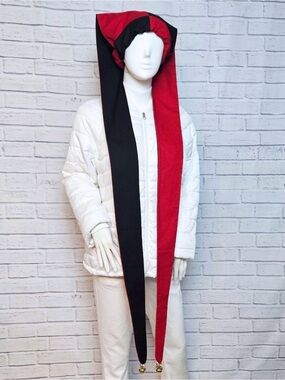 Jester Harlequin Hat (fleece) - Extra Long - Bells -